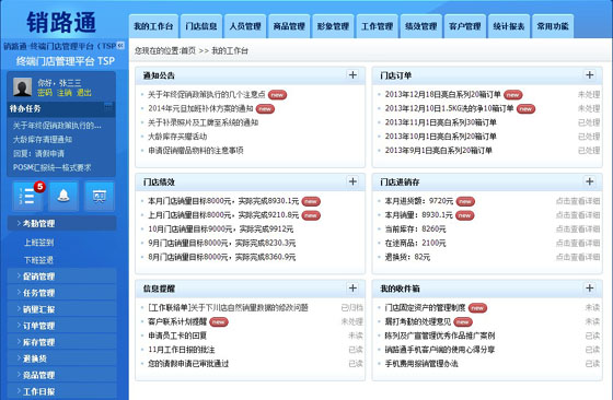 门店管理系统工作台